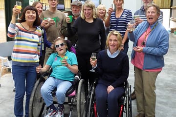 A group of people celebrating