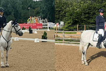 two people sitting on horses