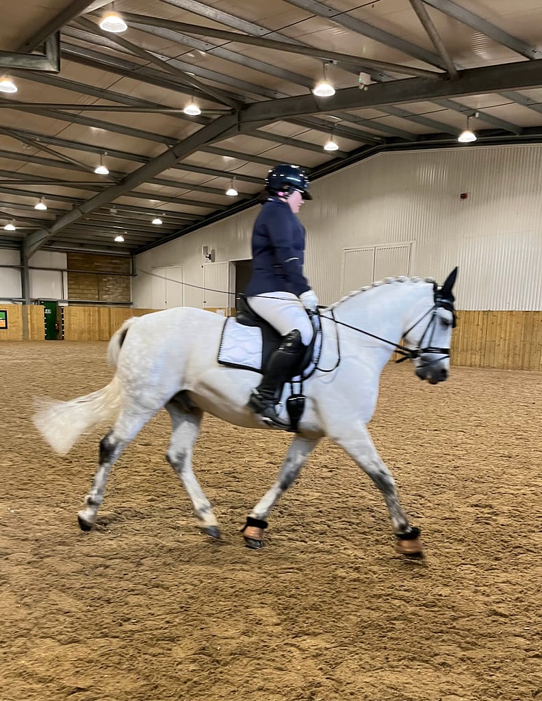 A person riding a horse